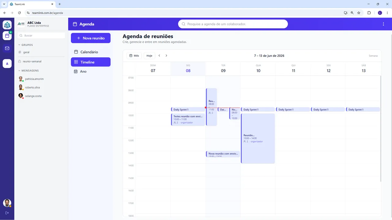Timeline semanal
